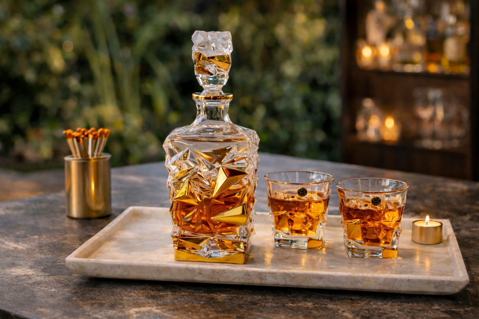Legacy Glassware Signature Crystal Decanter Set – 3 Piece